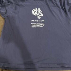 I am the Storm Darc sport collective Navy Graphic T-Shirt with Wolf Design